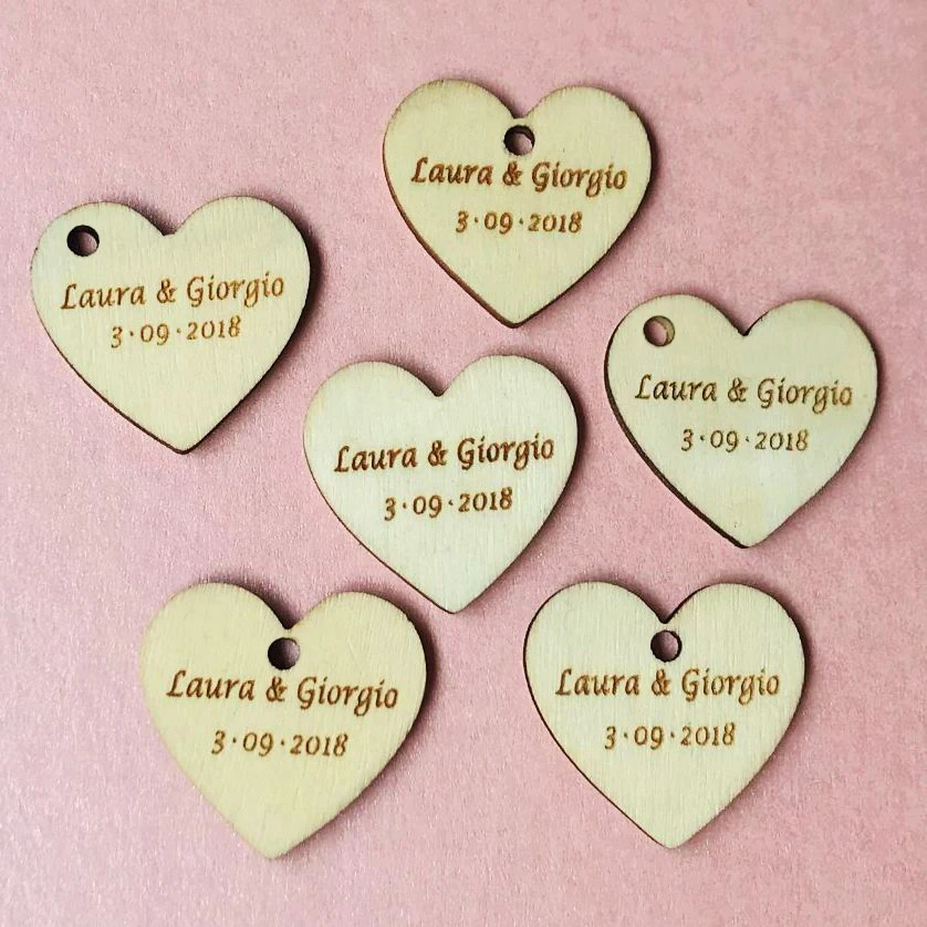 

100pcs Personalized wedding favor tags rustic Bridal Shower Favor Tag thank you wedding tags custom save the date Wooden Tag40mm