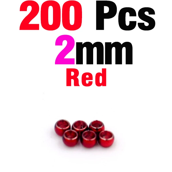 200 2mm Red MNFT 200 шт., латунные бусины с большим глазом для ловли нахлыстом, Нимфа, Скад, глаза живота, материалы для ловли нахлыстом - Цвет: 200 2mm Red
