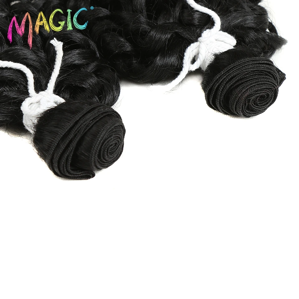 Magic 2"bundles/pack Women Ombre Hair Weaving Kinky Curly Hair Extensions Weft Heat Resistance Synthetic Hair Weave 14"inch