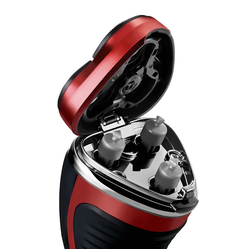 POVOS новый дизайн полностью моющаяся аккумуляторная мужская электробритва с
