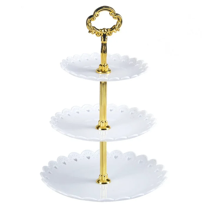 Cake Stand-White Transhome подставка для торта, 3 слоя, тарелка для свадебного торта, подставка для десерта, фруктов, овощей, инструмент, подставка для кексов на свадьбу, день рождения, вечеринку - Цвет: Cake Stand-White