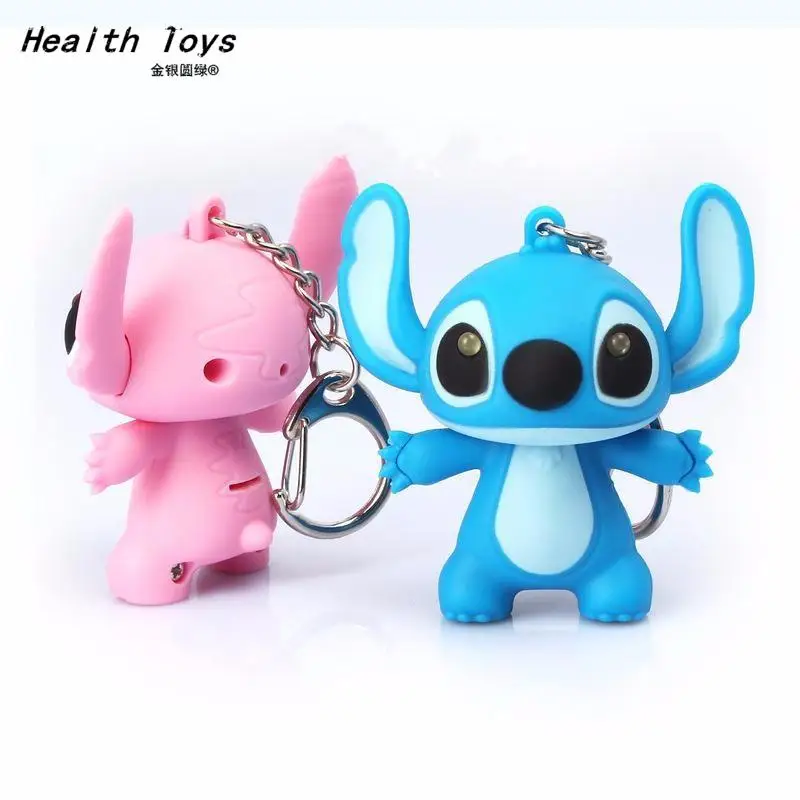 СВЕТОДИОДНЫЙ брелок Lilo stitch со звуком милые брелоки Подарочный Музыкальный