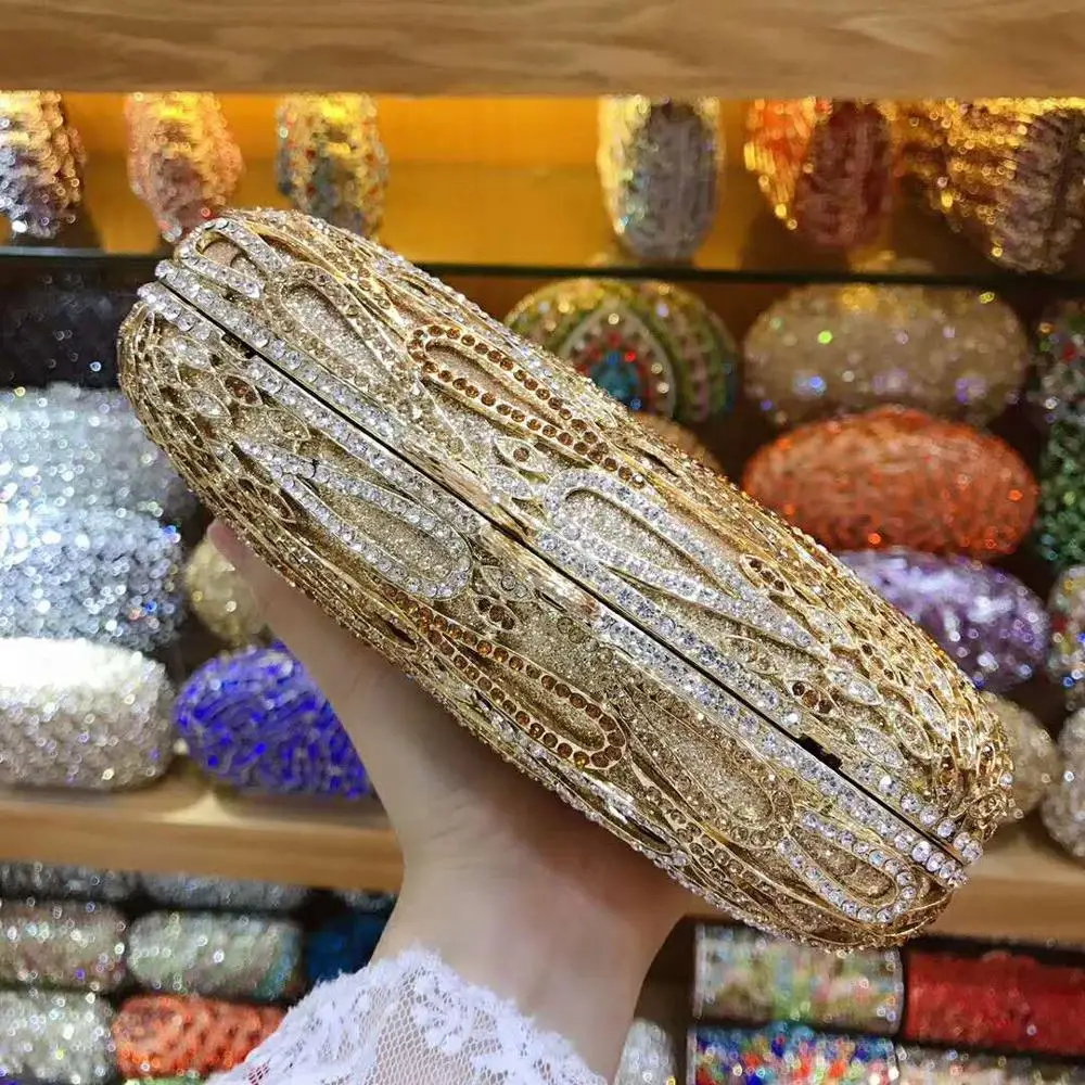XIYUAN красный золотой Кристальный вечерний клатч Женская Роскошная сумочка