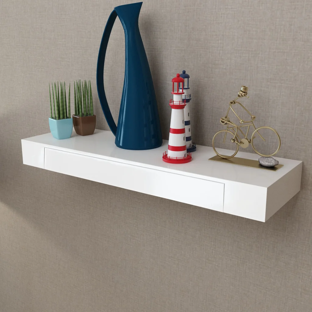 Ikayaa настенная полка МДФ книги/DVD книжная Pegboard с 1 ящиком DE US FR ES сток|wall shelf book|book