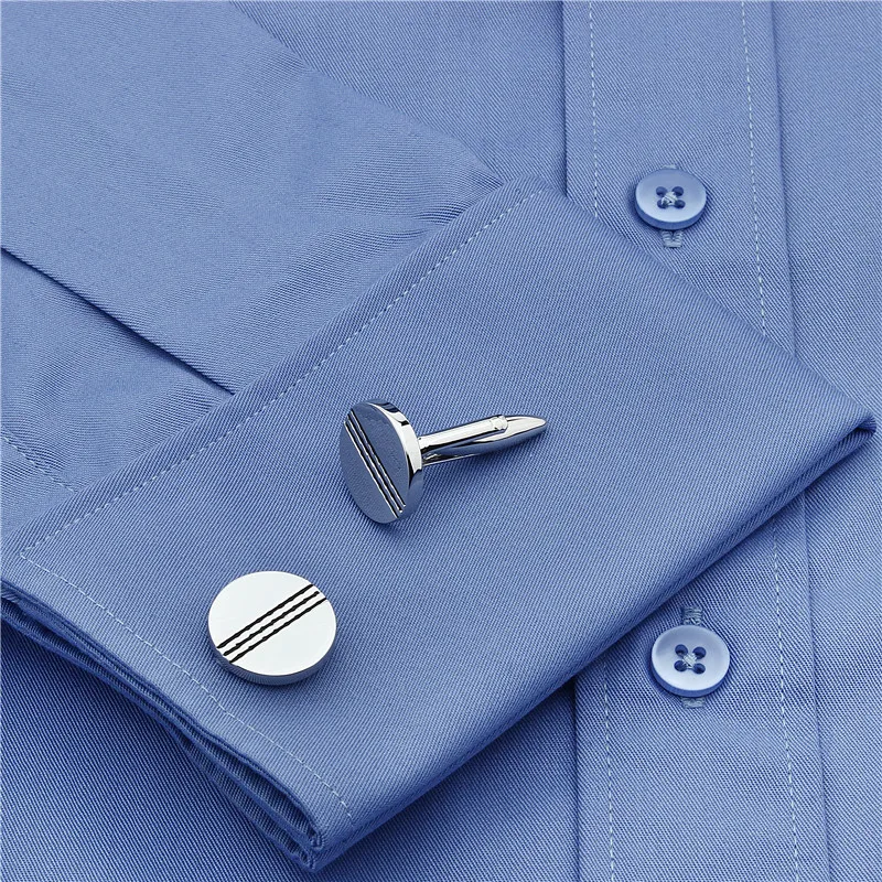 Круглые запонки HAWSON с черной эмалью мужские для французских рубашек простая