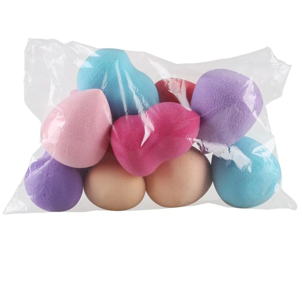 10Pcs Random color MAANGE 1/4/5/набор из 10 штук пуховка-губка косметический спонж порошок макияж лица макияж инструменты случайных цветов - Цвет: 10Pcs Random color
