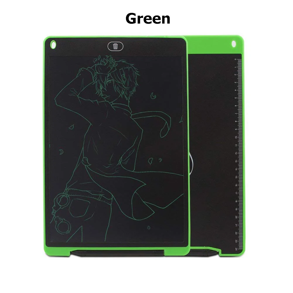 Green IPUMYNO 283*185*5 мм 12 дюймов цифровой ЖК-планшет для рисования детский практический блокнот для письма графическая доска для практики доска для рисования 12'' - Цвет: Green