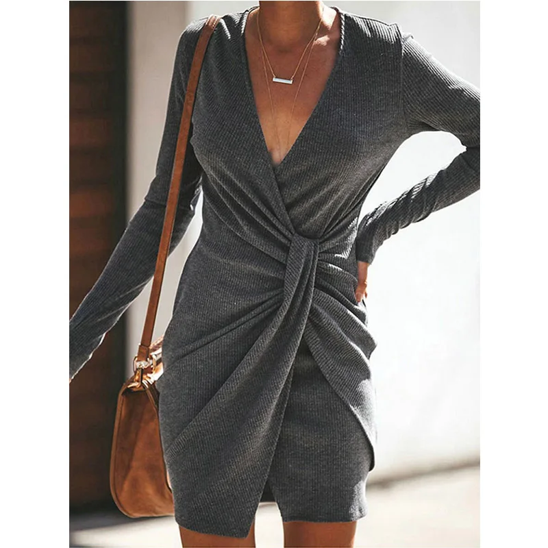 2020 Сезон весна лето Пикантная обувь в винтажном стиле Платье рубашка с v образным