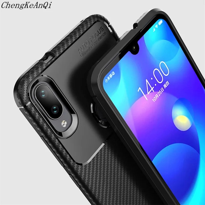 Чехол из ТПУ Для Xiaomi Play ударопрочный чехол углеродного волокна Мягкая