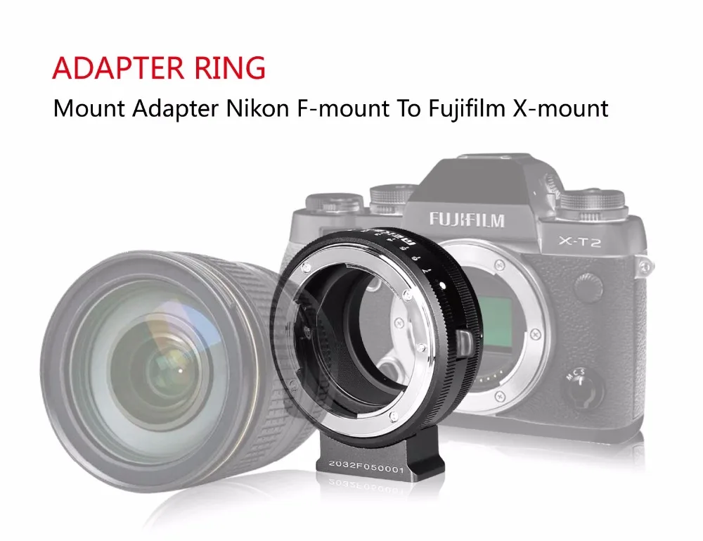 MEKE MK-NF-F Mount Adapter Ring Professional Design for Nikon F-Mount Lens to Fuji Mirrorless X-mount Camera X-T1 X-T2 X-Pro1 X- |