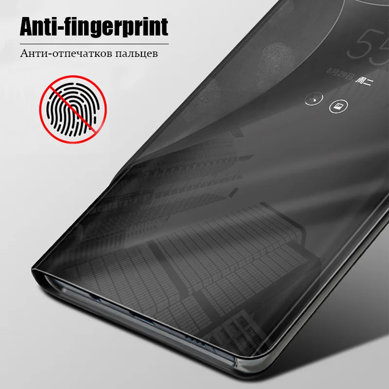 Shockproof 360 Full Protective Plating Silm Clear View Mirror Hard Leather Stand Filp Case for Samsung Galaxy Note 4 5 8 9 Cover |