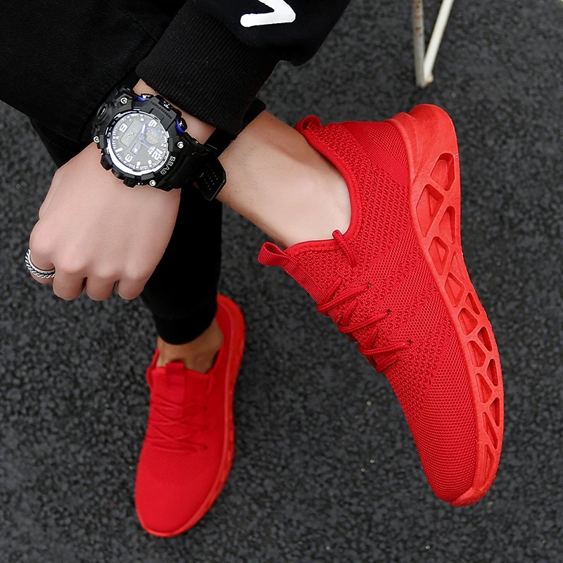 Tenis Masculino Adulto кроссовки из сетчатого материала; Мужская обувь для тенниса; дышащая Спортивная обувь для улицы; Цвет Красный; мужские кроссовки для бега