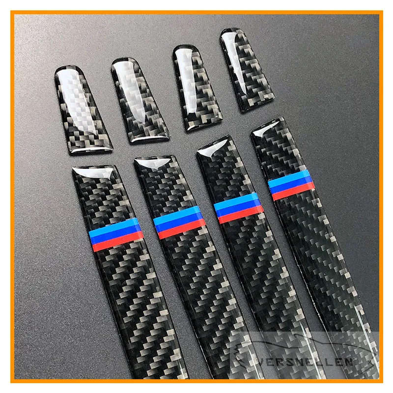 Клейкий наклонный карбоновый ручка двери автомобиля для украшения стиля для BMW X5 F15 X1 1 серии 2 Gran Tourer Автоэкстерьерные аксессуары.