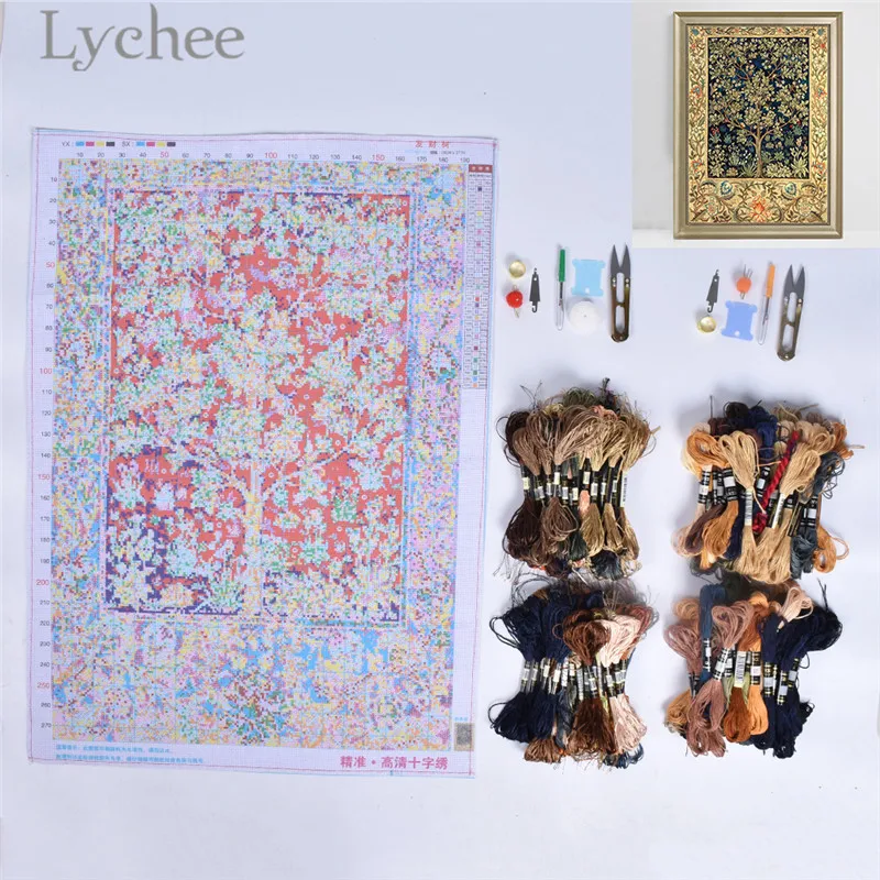 

Lychee Life Golden Tree, наборы для вышивки крестиком, необычные дизайнерские наборы ручной работы