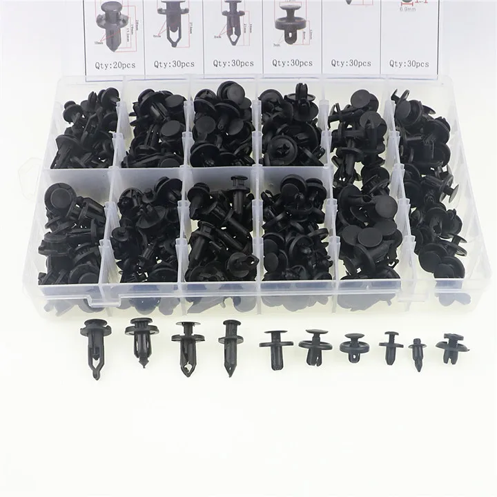 280pcs QFHETJIE 280 штук в штучной упаковке смешанные автомобильные крепежи универсальные автомобильные зажимы для бампера фиксатор Автомобильный Крепеж заклепки Дверная панель крыло вкладыш - Название цвета: 280pcs