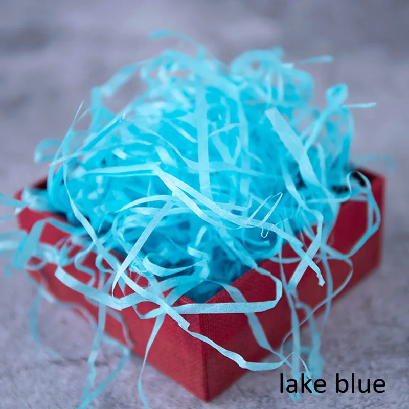 lake blue Единорог, вечерние украшения, измельченная бумага, красочная упаковка, подарок, сморщенная нарезанная бумага, рафия, наполнитель подарочной коробки, 20 г, 1 пакет - Цвет: lake blue