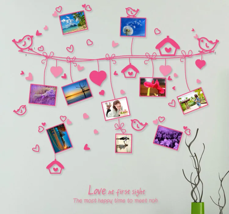 

Love Rope Photo Frame Wall Stickers For Living Room Bedroom TV Background Sofa Decorative Stickers