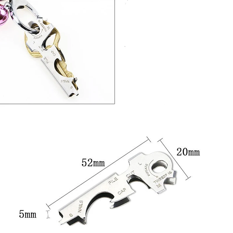 

Multifunction Key clips Hanging buckles Keychains Stainless Steel EDC Outdoor Camping Hiking Survival Gear Gadget Screwdriver