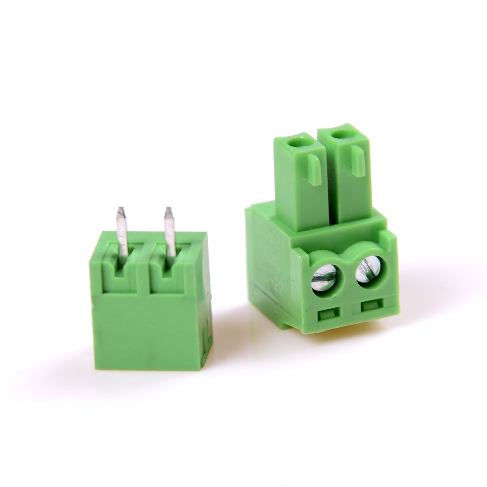 10 PCS 2pin Right Angle Terminal Plug Type 300V 8A 3.81mm Pitch Connector Pcb Screw Block | Обустройство дома