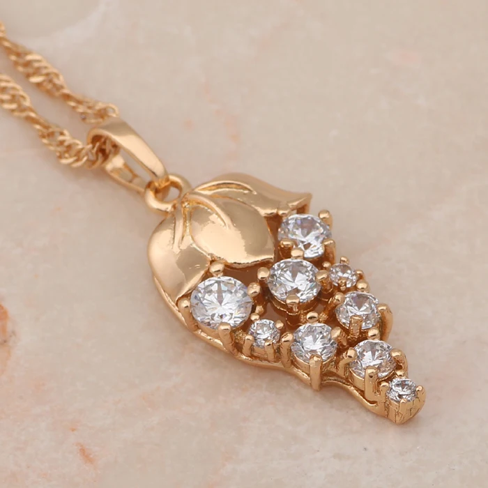 Симпатичные Кукуруза дизайн сверкающие Цепочки и ожерелья желтое золото тон