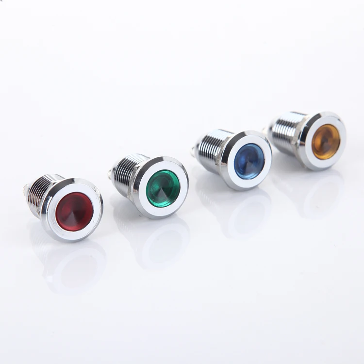 Индикатор для металлического оборудования 12 мм светодиодный индикатор рабочего