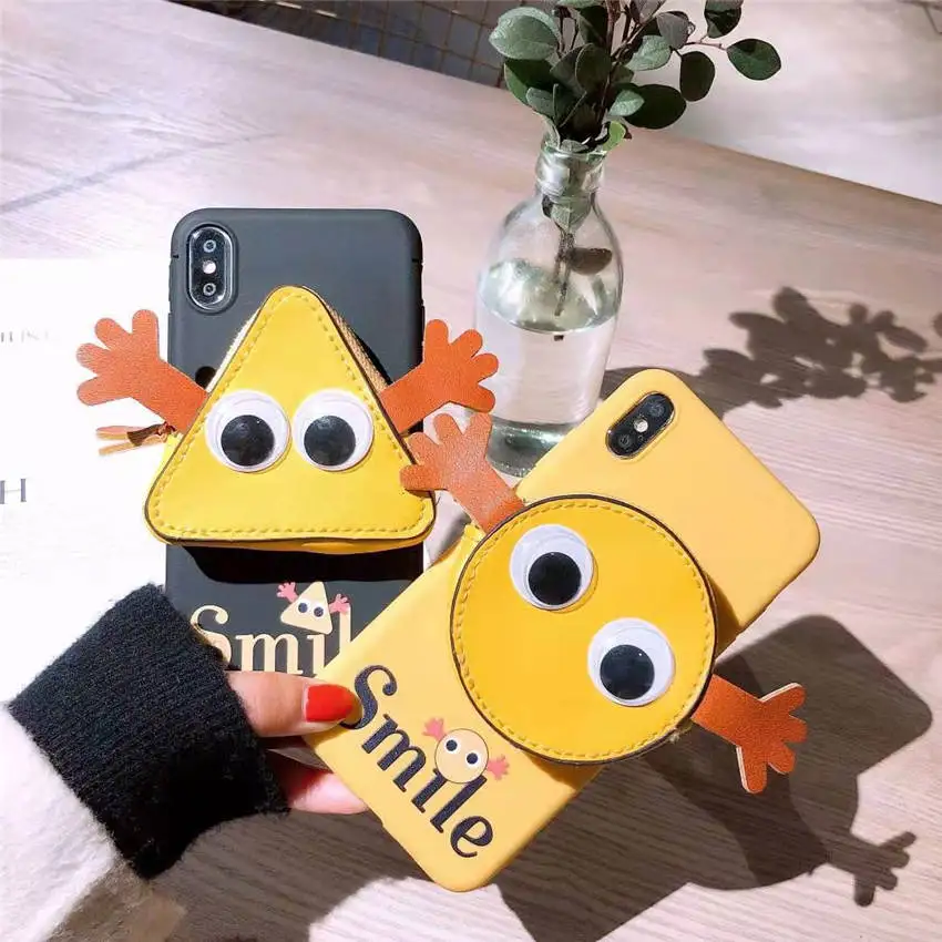 Для iPhone XR XS MAX 8 7 6s Plus портмоне чехлы для телефонов на заднюю панель милые желтые с