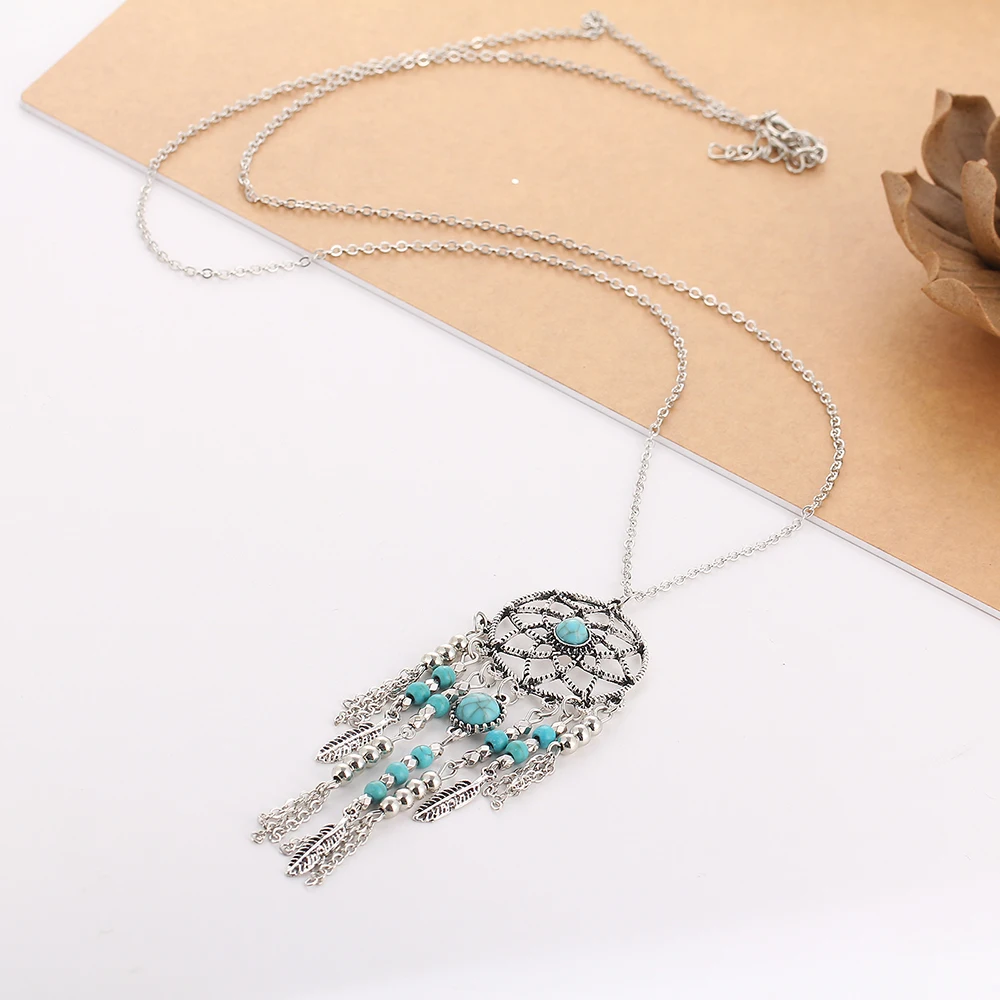 Ожерелье IF ME Hot New Dream Catcher ожерелье с подвеской из камня и кисточками в стиле бохо