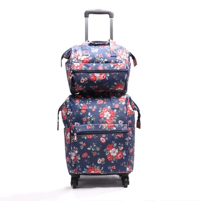 set Женские дорожные сумки на колесиках, дорожный рюкзак с колесиком, багаж на колесиках, рюкзак на колесиках, водонепроницаемый Оксфорд, багаж на колесиках, чемодан - Цвет: set