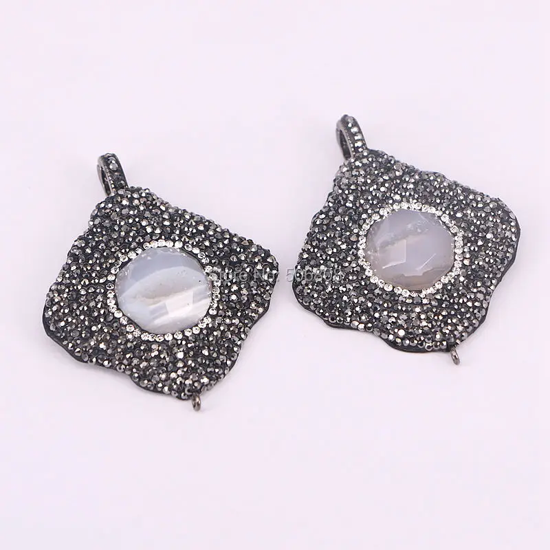 3CS природа геодезический кварц камень подвеска бисер проложить кристалл горный