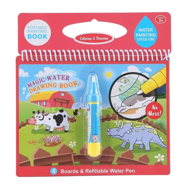 Farm Animal 2 Волшебная водная книга для рисования, раскраска, каракули с ручкой, доска для рисования, Juguetes для детей, обучающая игрушка для рисования, 6 цветов - Цвет: Farm Animal 2