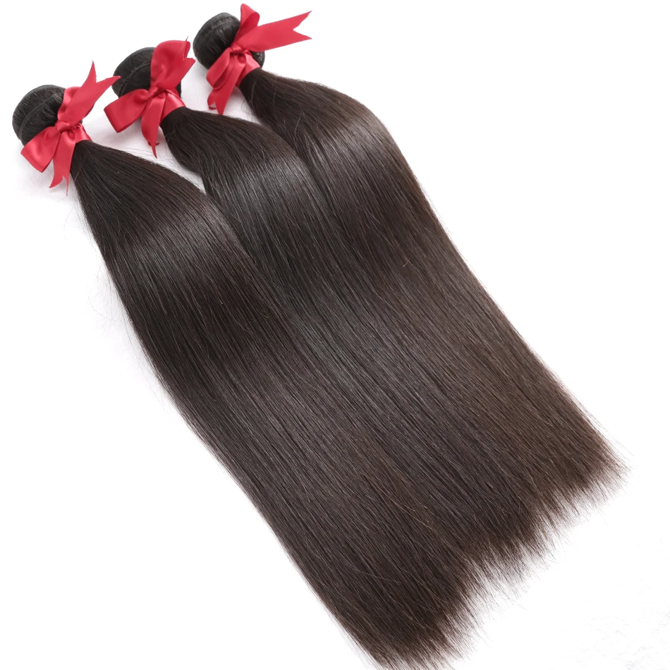Luwin 26 28 30 32 40 дюймов перуанские Remy прямые человеческие волосы переплетения пучки с 6x6 Кружева Закрытие Фронтальная 3 4 пучка расширения