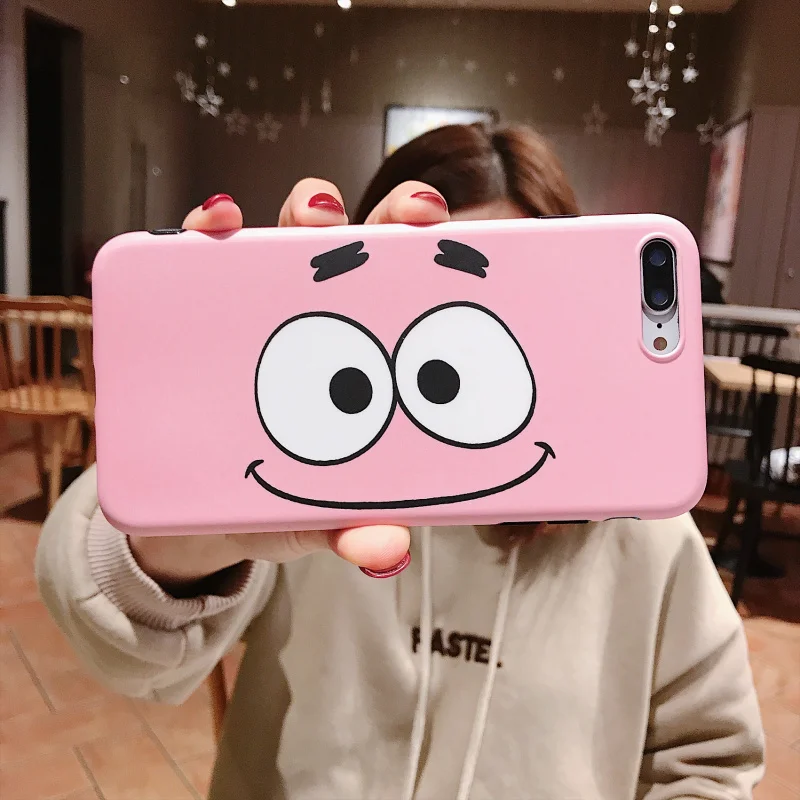 Для iphone 8/7 plus чехол с губкой Бобом и пленка из закаленного стекла для 6 6s мягкий