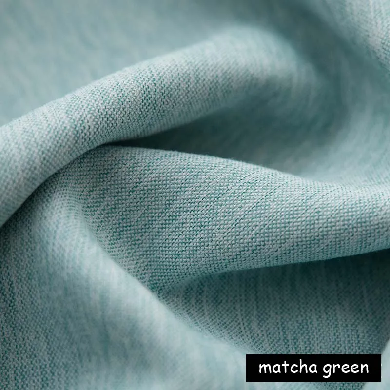 matcha green curtain Новое поступление скандинавский стиль матовая ткань шторы оранжевый искусственный Лен затемненные занавески для спальни гостиная - Цвет: matcha green curtain