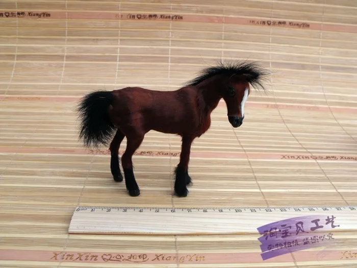 

small cute simulation brown horse toy polyethylene&furs mini horse model gift about 10x5x9cm 1980
