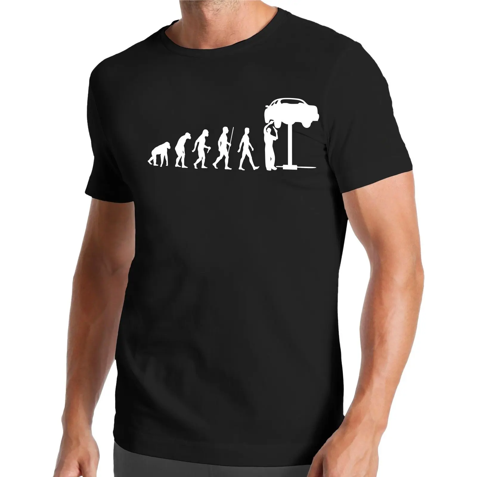 

2019 Fashion Cool Men T-shirt Evolution Car Mechanic T-Shirt | WRENCH | TUNING | Car |