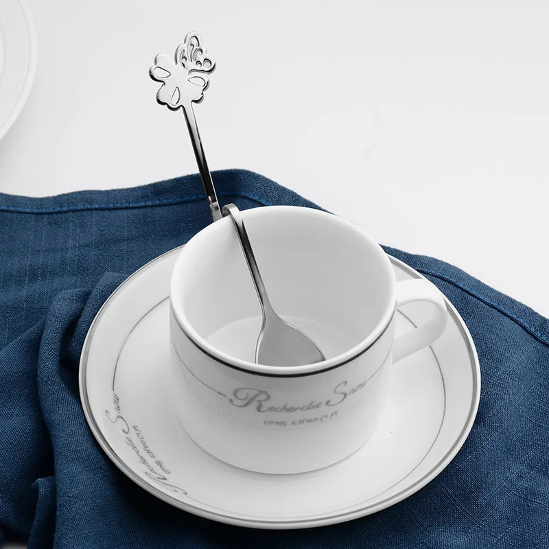 SIBAOLU 1PC Small Stainless Steel Coffee Spoon Mini Metal Carving Honey Vintage Tea Milk Powder Flower Tableware Tool Spoons | Дом и сад