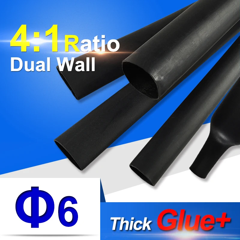 Термоусадочная трубка с клеем 1 м/лот 6 мм Соотношение 4:1|wire sleeve|sleeve wireheat shrink tubing