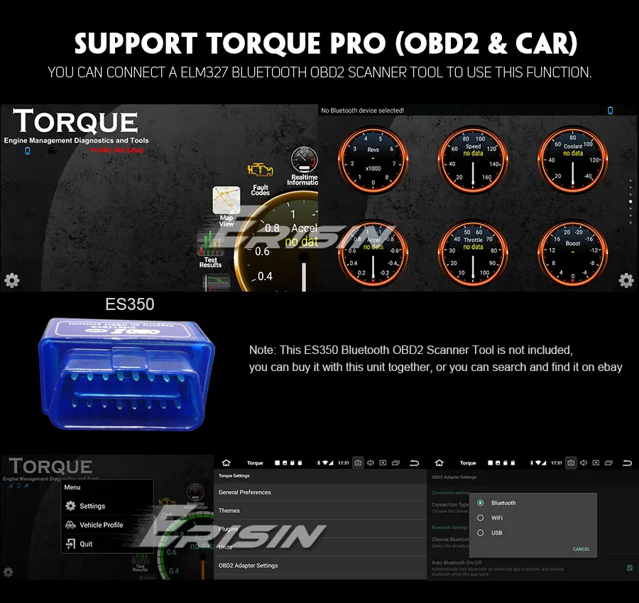 Erisin ES7808U " Универсальный 1 Din съемная DAB+ Android 8,0 Стерео DVD gps Wi-Fi система контроля давления в шинах DVR DTV BT OBD2 4G