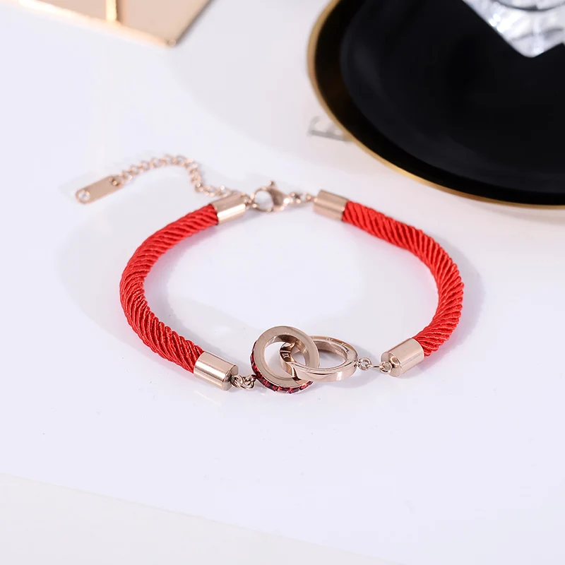 Новое поступление 2019 браслет YUN RUO с красной линией циркона Женская цепочка