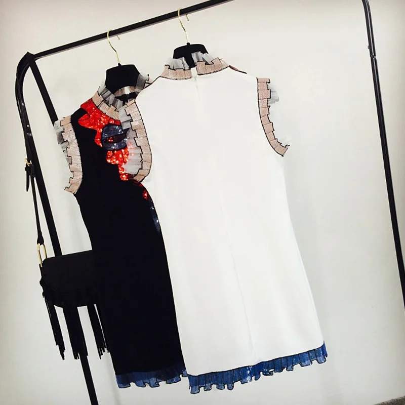 2019 летнее сексуальное черное платье сарафаны с блестками женское Брендовое