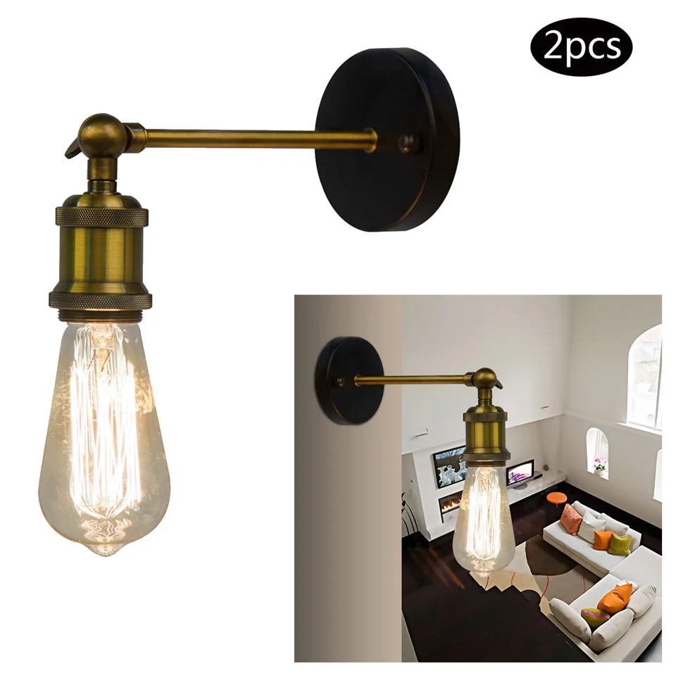 2 шт. E27 ретро винтажная железная настенная лампа 40 Вт антикварная винтажные