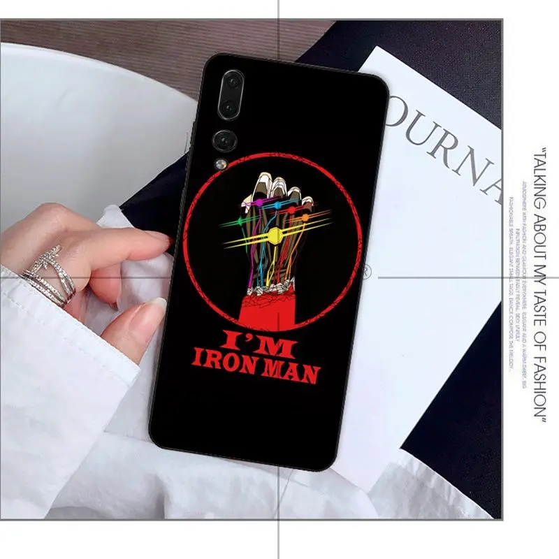Чехол для телефона Ruicaica Marvel Avengers Endgame I'M ironman черный чехол Huawei P9 P10 Plus Mate9 10 Mate10 Lite