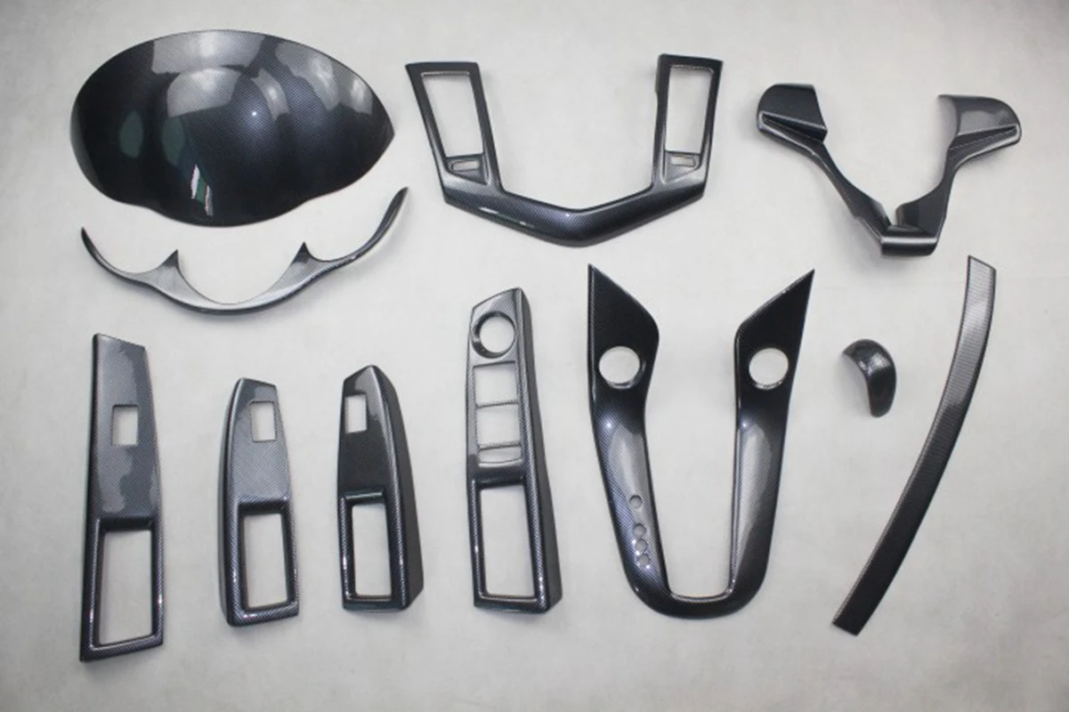 Carbon Fiber 11pcs Для Chevrolet Cruze 2009 2010 2011 2012 ABS внутреннее рулевое колесо переключения передач переключатель окна AC вентиляционные принадлежности 11 шт - Цвет: Carbon Fiber 11pcs