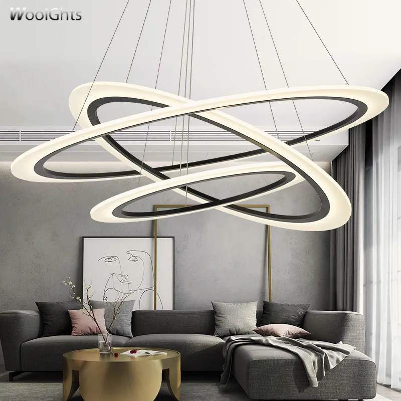 Wooights Современные кольца круглая подвесная люстра DIY освещение для гостиной