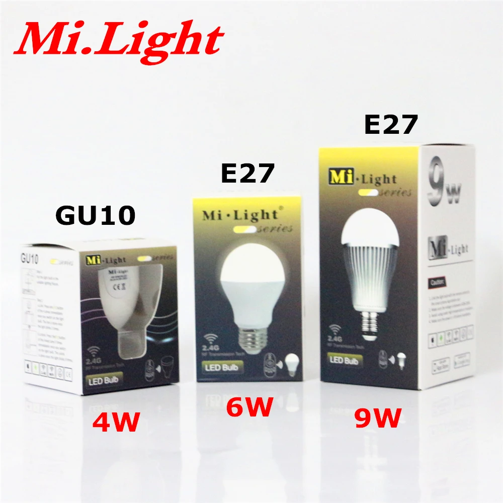 

1 X Full New AC85-265V Orignial Mi Light LED Bulb GU10 E27 CW WW LED Lamp 110V 220V 4W 6W 9W Cold White / Warm White LED light