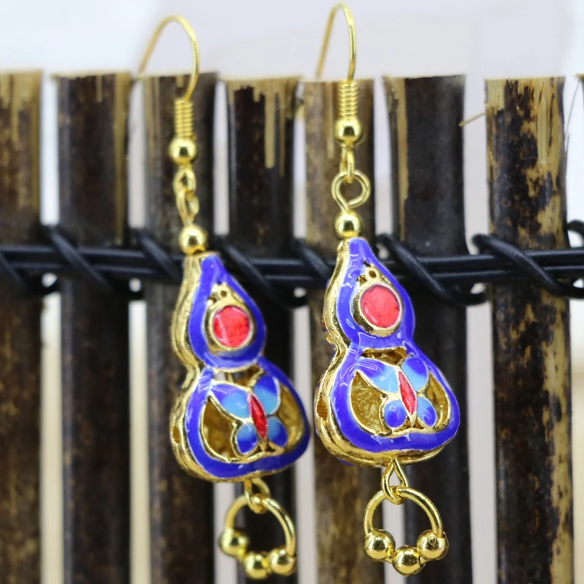 14*21 мм амулеты в форме тыквы золотого цвета из сканой эмали Висячие серьги для