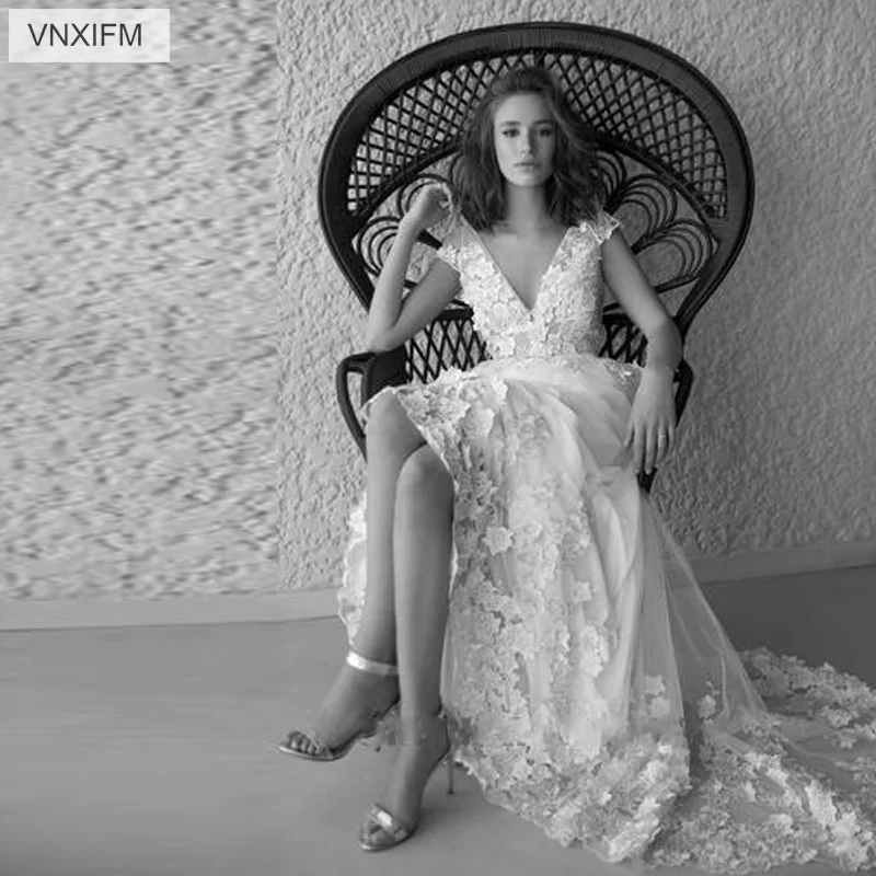 VNXIFM 2019 трапециевидные Свадебные платья пляжное платье De Soiree винтажное кружевное