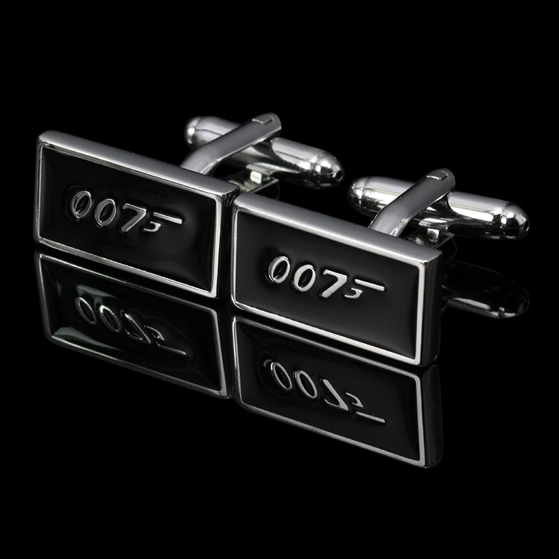 

HYX Enamel cufflinks male French Square 007 shirt cufflinks cuff button French Shirt Men Jewelry Wedding Groom Men Cuff Links
