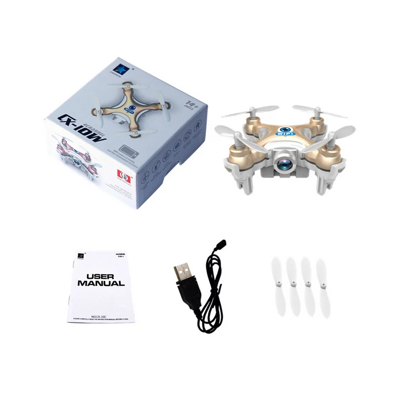 Cheerson CX 10W Мини Quadcopter Квадрокоптер Drone с Камерой FPV Модернизированный 10 RC Вертолет