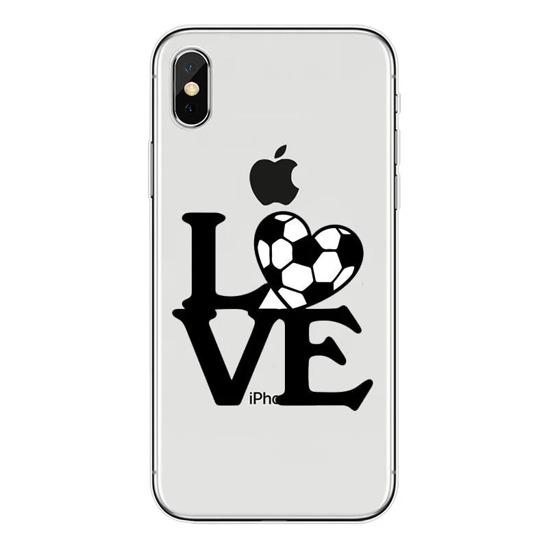TPU Футбольный Мягкий ТПУ силиконовый чехол для iPhone XS Max 8 8Plus 7 6S 6splus 5 5S SE XR мультяшный футбольный милый чехол - Цвет: TPU